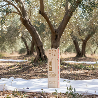 Single Christmas Wooden Gift Box with Organic Extra Virgin Olive Oil