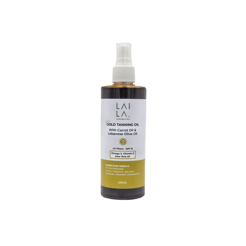 Gold Tanning Oil with Carrot Oil & Lebanese Olive Oil, SPF 15 UV Protection