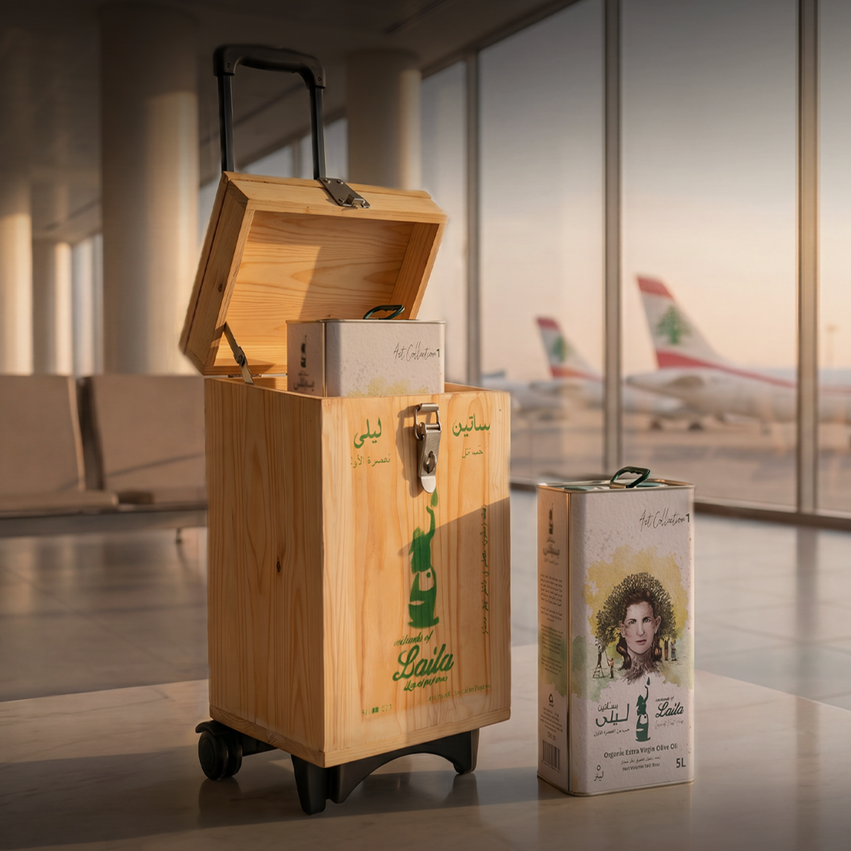 Wooden Travel Box for Olive Oil