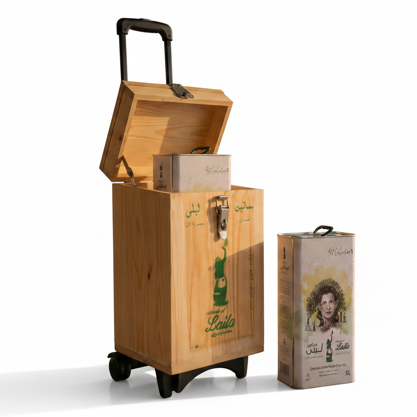 Wooden Travel Box for Olive Oil